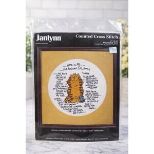 NEW Vintage Janlynn Cross Stitch Kit #116-02 Beloved Cat Finished‎ Size 10 x 10